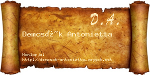 Demcsák Antonietta névjegykártya